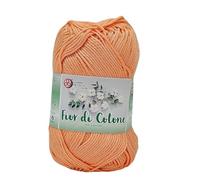 Cotone mercerizzato per uncinetto, ideale per amigurumi, granny square, quadretti copertine neonato, e hobby creativi, Gomitolo da 50 gr per 125 metri (Albicocca 415)