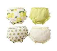 Cotone Mutandine Bimba Neonata Biancheria Intima in Cotone Pacco da 4, Slip da Bambina Bow Mutandine con Volant per Neonate Bambine Mutandine Undies da Bambino 0-5 Anni (01-Light Green, 6-15 Months)