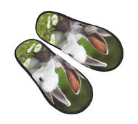 Cotone Pantofole Due Piccoli Coniglietti Carini Lavabili Pantofole Morbide Pianelle Per Casa Hotel Unisex L