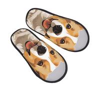 Cotone Pantofole Simpatico Cane Welsh Corgi Dei Cartoni Animati Comode Slippers Lavabili Scarpe Da Casa Per Unisex Hotel Esterno M