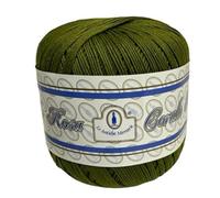 COTONE PER UNCINETTO NUMERO 5 FILO DI SCOZIA GOMITOLO DA 100 GRAMMI (VERDE MUSCHIO 235)