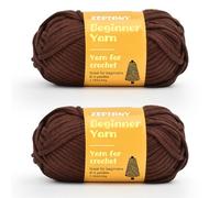 Cotone per Uncinetto per Principianti, Filato di Filato Cotone per Uncinetto, Filato per Uncinetto Adatto ai Principianti, Fai da te Preferibile Filato Uncinetto Yarn，2 x 50 g/80,Caffè