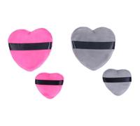 Cotone Piumino da Cipria 4 Pezzi a Cuore per Viso Naturale | Forma Amorosa, Facile da Maneggiare e Riporre, per Polvere Libera e Ampie Zone del Viso