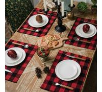 Cotone Runner da Tavolo Set Tovaglietta Buffalo Tartan Tovaglia Natale Cena