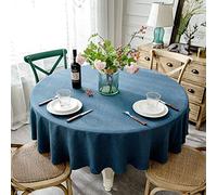 Cotone Semplice Coperchio Da Tavolo Protettore Da Tavolo In Tessuto Grande Per L'arredamento Del Tavolo Partito Hotel Grande Tavola Rotonda,colore A Tinta Unita Rotondo Tovaglia Di Lino Blu Scuro