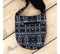 Cotone Tela Borsa da Spalla Aztec Tribale Motivo Intrecciato Borsa a Tracolla