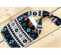 Cotone Tela Borsa da Spalla Aztec Tribale Motivo Intrecciato Borsa a Tracolla