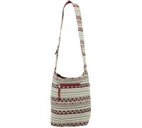 Cotone Tela Borsa da Spalla Aztec Tribale Motivo Intrecciato Borsa a Tracolla