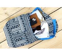 Cotone Tela Borsa da Spalla Aztec Tribale Motivo Intrecciato Borsa a Tracolla