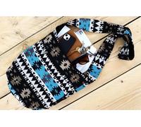 Cotone Tela Borsa da Spalla Aztec Tribale Motivo Intrecciato Borsa a Tracolla