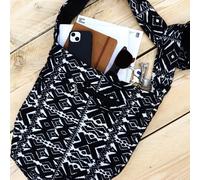 Cotone Tela Borsa da Spalla Aztec Tribale Motivo Intrecciato Borsa a Tracolla