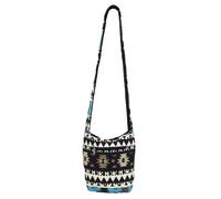 Cotone Tela Borsa da Spalla Aztec Tribale Motivo Intrecciato Borsa a Tracolla