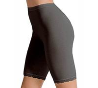 Cotonella 2 Pezzi Slip Donna Long L'Altra 3163 in Cotone Elasticizzato, Nero 10/6XL