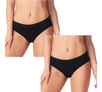 Cotonella 2 Slip Period Panties ADB62 da Ciclo Mestruale Flusso Medio. Mutande Assorbenti Mestruali - Lavabile - Nero 2/S