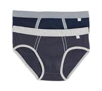 Cotonella, 2 Slip Uomo in Morbido Cotone bielastico, anatomico doppiato con pince ed Elastico Vita e Gambe ricoperte in Tessuto in Contrasto Colore - Art. AU978