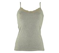 Cotonella, 3 o 6 Top Canotta a spalla stretta in cotone bielastico e pizzo GD135