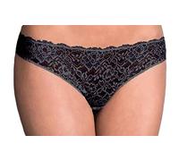 Cotonella 4 Pezzi Slip Brasiliana Donna GD170 L'Altra Inserti in Pizzo, Nero 4/L
