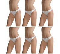 Cotonella 6 Slip Brasiliana Cotone Elasticizzato Vita Bassa Art.3942 (4, 3BIANCHI/3NERI)