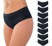 Cotonella 8 Pezzi Slip Donna L'Altra 3363 Midi in Cotone Bielastico, Nero 5/XL