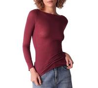 Cotonella ADD09 Maglia Donna Manica Lunga in Modal e Cachemire - Scollo a Barchetta Elegante - Ultra Morbida e Traspirante - Bordeaux, 3/M