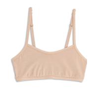 Cotonella, Brassiere in Morbido Cotone Bielastico Organico dalle Spalline Sottili in Tessuto con Regolazione Elastica Dietro - con Parte Davanti Realizzata in Doppio Strato - Art. GD441 - Beige tg. 1