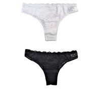 Cotonella Confezione da 8 Pezzi - Slip Donna Brasiliano Cotone BIELASTICO E Pizzo. Disponibile nei Colori Solo Bianco, Solo Nero e Assortito (Bianco e Nero) (2 /S EU38, Bianco E Nero)