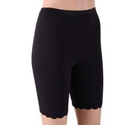 Cotonella Long Donna in Cotone Elasticizzato Art. 3163 - Confezione da 2 Pezzi - Disponibile nei Colori Bianco e Nero - 2 Pezzi Nero 10