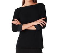 Cotonella Maglia Donna a Maniche a Tre Quarti Nera, Scollo a Barca, Art. ADC31 (IT, Testo, S, Regular, Regular, Nero)