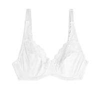 Cotonella, Reggiseno Aurora in Pizzo Elasticizzato e Morbida Microfibra - Reggiseno con Ferretto e Fodera SottoCoppa in 100% Cotone - Art.CD055 - Bianco tg. 5C