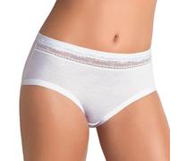 Cotonella Slip Donna Midi - 12 Pezzi - Cotone con Pizzo, Bordi Extra Comfort, Senza Elastici al Girogamba - Bianco o Nero (Bianco, S)