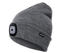 COTOP Cappello Uomo Illuminato Berretto 4 LED, Cappello con Luce LED Cappello Uomo Donna Invernali Berretto a 3 Livelli di luminosit LED Beanie cap