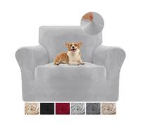 Cotopuro Copripoltrona 1 Posto (70-110CM) Con Braccioli, Copridivani in Velluto Elasticizzato Antigraffio Per Gatti, Copridivani Universale, Super Morbido e Confortevole - Grigio Chiaro