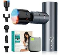 cotsoco Mini Pistola Massaggio Muscolare con Caldo e Freddo, Massaggiatore a Percussione Profondo, Corpo in Metallo, 5 Testine, Custodia Portatile, Pistola Massaggiante Professionale e Portatile