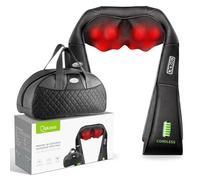 cotsoco Shiatsu Massaggiatore Wireless a Collo e Spalla con Calore, Massaggiatori Portatili per Collo e India, Massaggiatore per Schiena 3D per Alleviare il Dolore Muscolare per