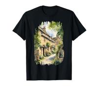 Cotswolds Londra dipinto acquerello arte vintage viaggi UK Maglietta