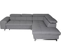 COTTA c241666 Angolo C311 Imbottito con Testa Regolabile, con Funzione Letto e cassetto di Letto, Struttura in plastica Grigio, 262 x 206 cm