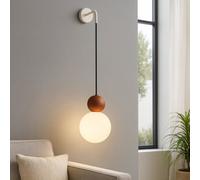 COTTAGE Applique da parete di Top Light pendente SFERA VETRO BIANCO E TERRA ROSS