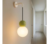 COTTAGE Applique da parete di Top Light pendente SFERA VETRO BIANCO E VERDE