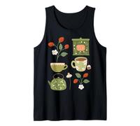 Cottage Core - Stampa artistica con fiori di tè e fragole Canotta