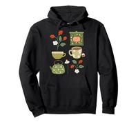 Cottage Core - Stampa artistica con fiori di tè e fragole Felpa con Cappuccio