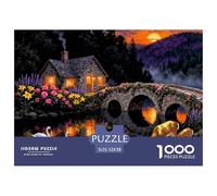 Cottage dell'Enchanted Evening Puzzle in Legno Impermeabile DIY Puzzles Da 1000 Pezzi Per Adulti Colorati Per Decorazioni Domestiche