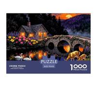 Cottage dell'Enchanted Evening Puzzle in Legno Impermeabile DIY Puzzles Da 1000 Pezzi Regali Per Adulti Divertenti Giochi Di Impegnativi