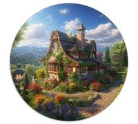 Cottage di villaggio di montagna Jigsaw Puzzle Per Bambini 1000 Pezzi Puzzle Rotondo 1000pcs (67.5x67.5cm) Decompressione E Regalo Puzzle Giochi Puzzle Per Famiglia DIY