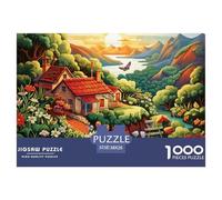 Cottage di villaggio di montagna Puzzle 1000 Piezas Rompecabezas 38x26cm/1000pcs Regalos Para Adultos Y Niños DIY Creative Intelectual Desafío