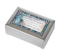 Cottage Garden Granddaughter Jeweled Silver Finish Jewelry Music Box - Plays Tune You Are My Sunshine by
