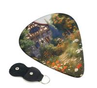 Cottage Garden - Plettri per chitarra, 6 pezzi, spessore 0,46 mm, in celluloide, con supporto in pelle, plettro personalizzato per basso, chitarra elettrica, acustica, regalo per gli amanti