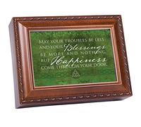 Cottage Garden Troubles Less Blessings More Woodgrain Rope Trim Music Box Play Irish Lullaby