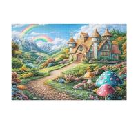 Cottage Gnome Path Rural Countryside Wild Nature Whimsical Puzzle 1000 Pezzi Per Adulti Divertente Stimolante E Rilassante Ideale Per Hobby E Passatempi 1000 PCS（75x50cm）