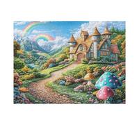 Cottage Gnome Path Rural Countryside Wild Nature Whimsical Puzzle 500 Pezzi Relax E Divertimento Adulti Rompicapo Antistress Attività Per Il Weekend Regalo Per Amici E Parenti 500 PCS