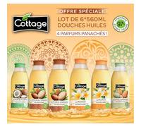 Cottage - OFFERTA SPECIALE - Confezione variegata 6 docce Olio Extra Nutrienti 560ml - 97% di ingredienti di origine naturale - Made in France